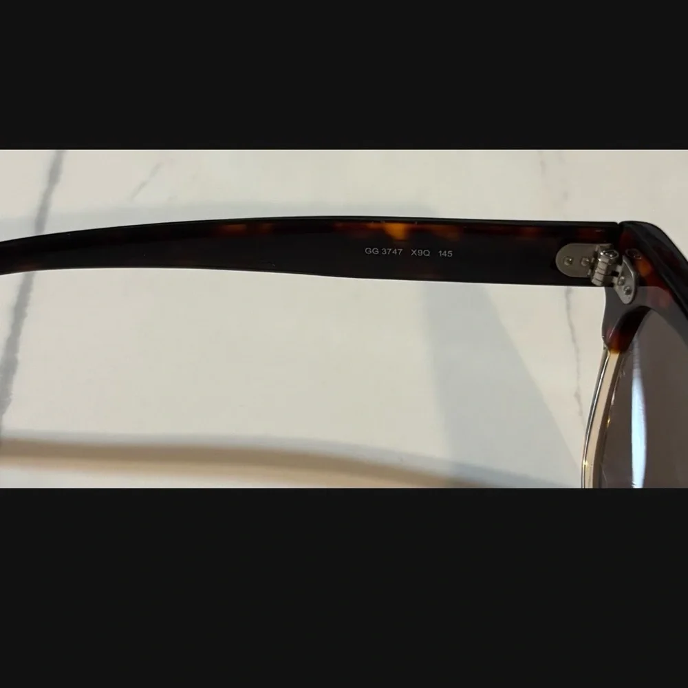 Gucci GG 3747 X9Q Unisex Tortoise Clubmaster Sunglasses Brown Lens Made In Italy